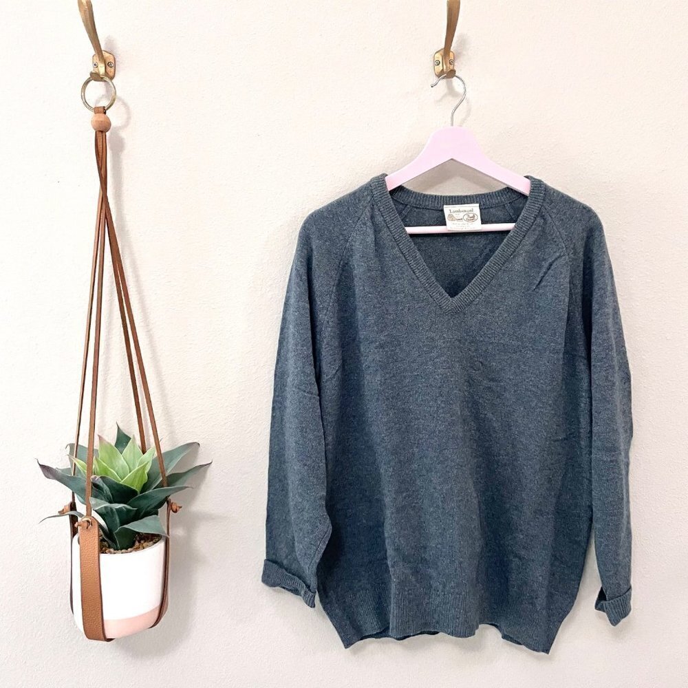 Lambs Wool The Edinburgh Woollen Mill Blue Sweater Size 44